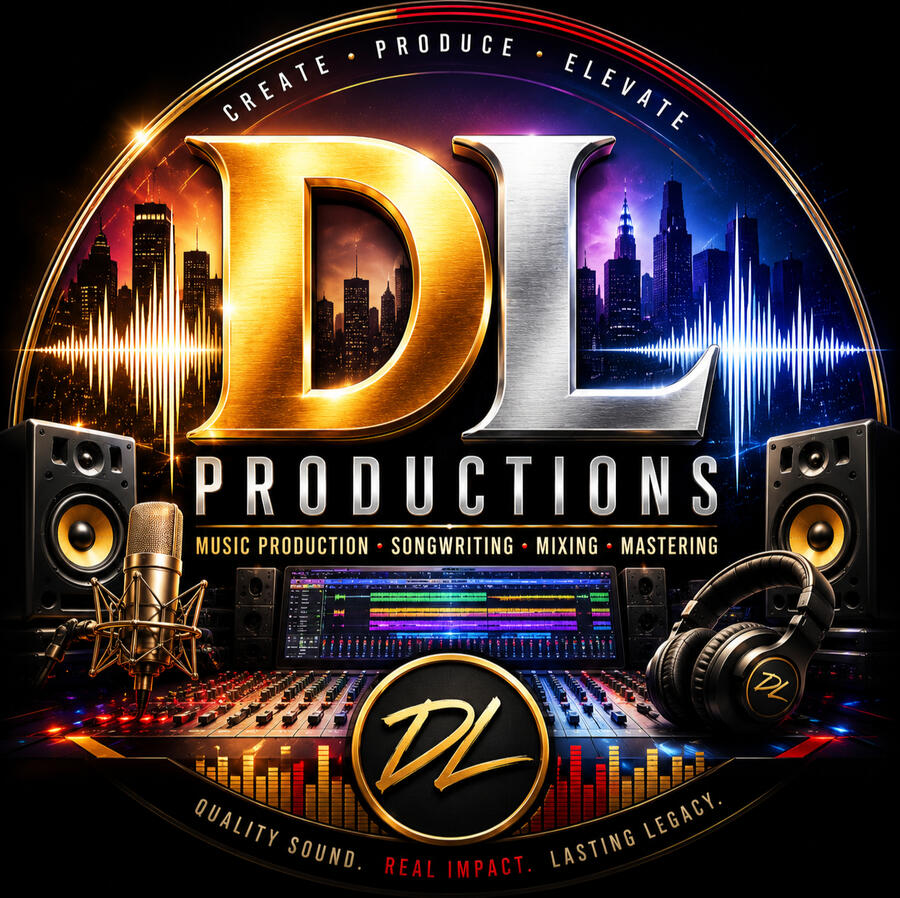 The DL Productions The DL Productions music producer logo